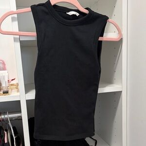 ZARA Black Sleeveless Ribbed Tank Top